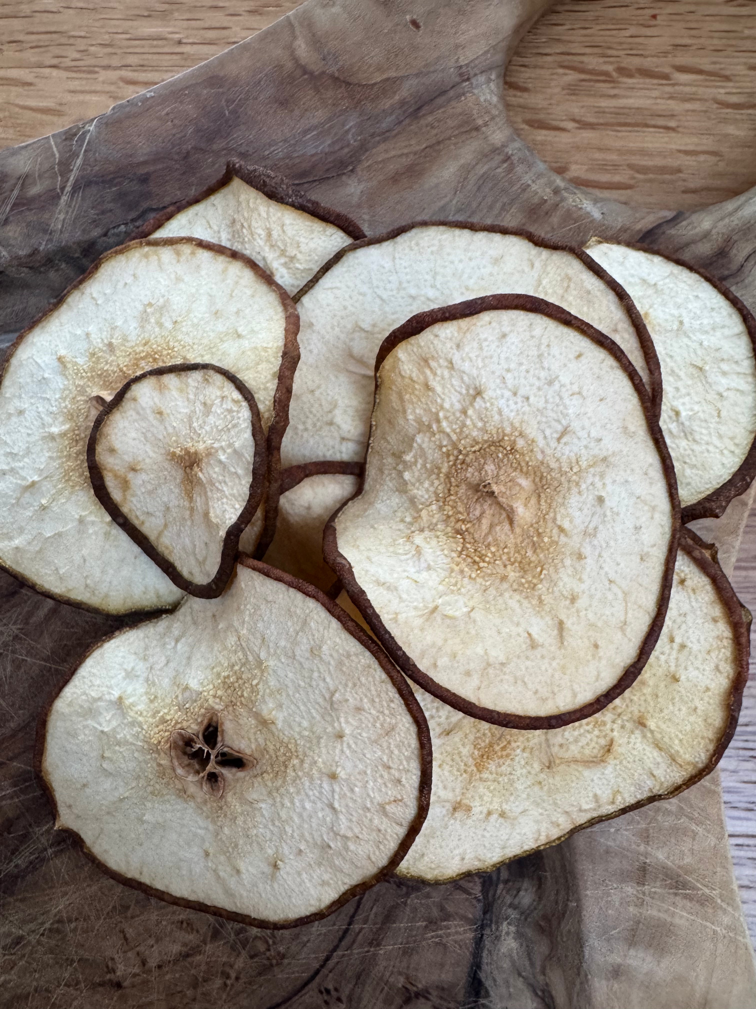 Sliced dried pear snacks